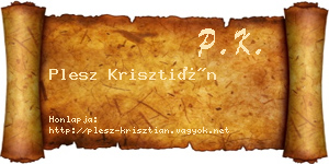 Plesz Krisztián névjegykártya